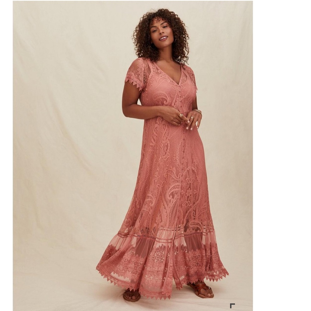 TORRID Maxi Lace Button-Front Dress